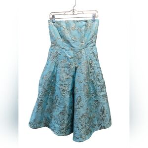 Eva Mendes for New York & Company Strapless Mint Foil Dress- Size XS